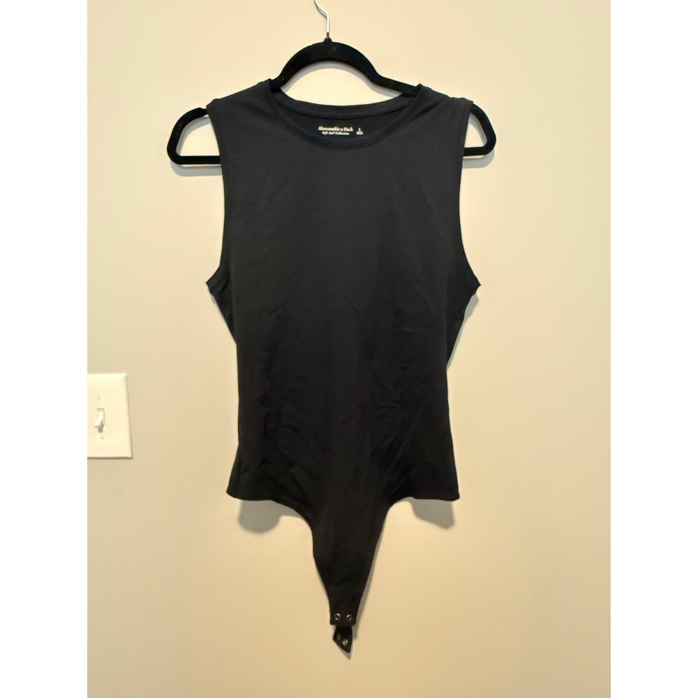Abercrombie & Fitch Soft A&F Collection Sleeveless Bodysuit Black Large